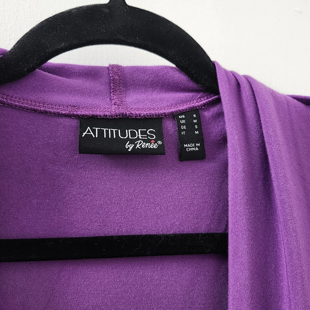 Attitudes by Renee Vibrant Purple Cardigan - Picture 2 of 5
